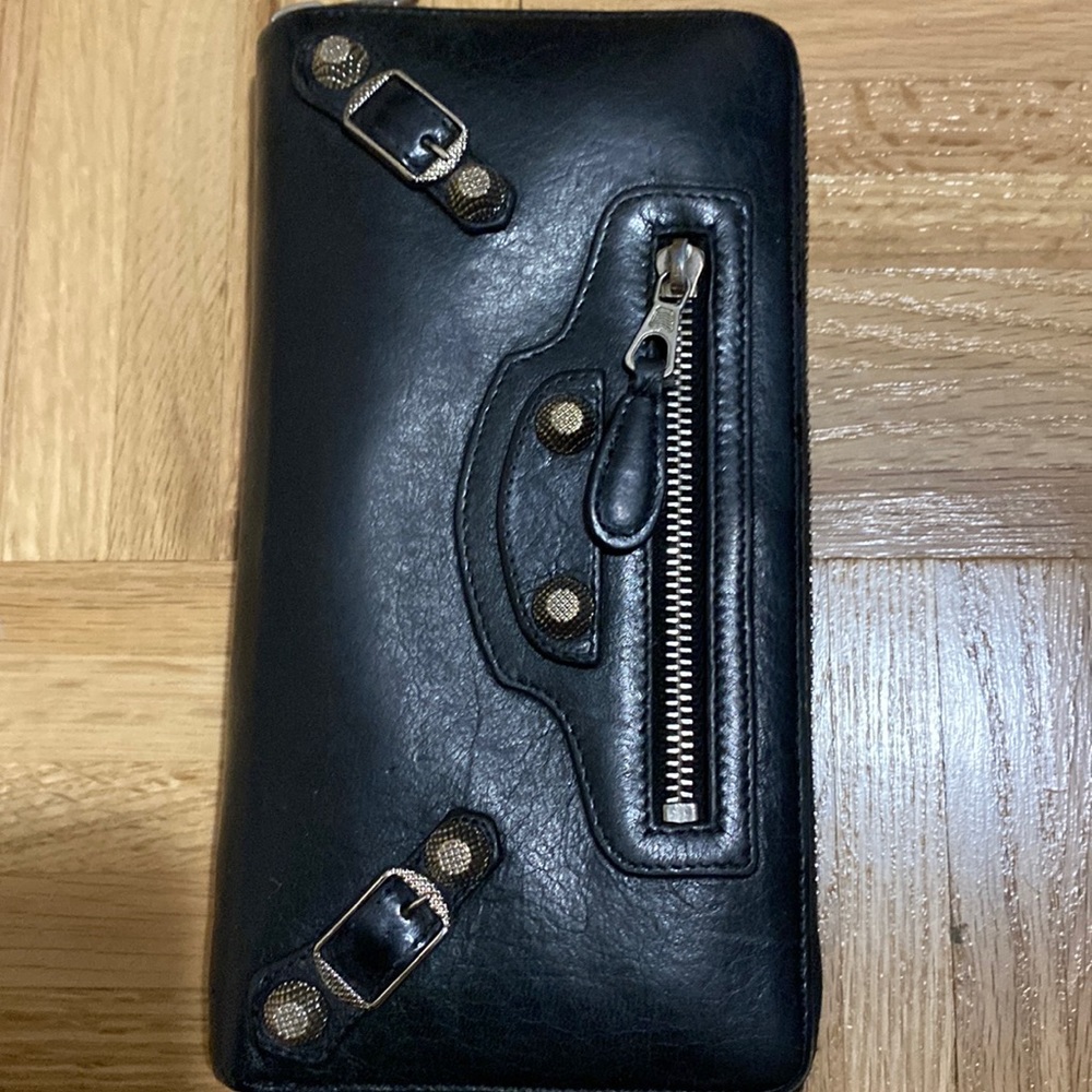 Balenciaga Black continental wallet